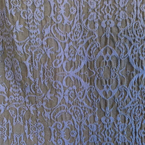 Ethyl Patterned Long Coat Women's M Blue Brocade Button Down Victorian (0317) - Picture 4 of 12